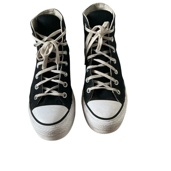 Converse Chuck Taylor all star lift high black white sneakers women size 7 - Picture 2 of 8